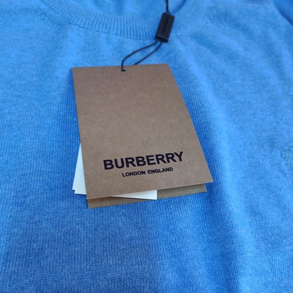 Burberry Blue Color Logo Cotton